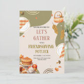 Invitation Let's Gather Friendsgiving Potluck Thanksgiving (Debout devant)