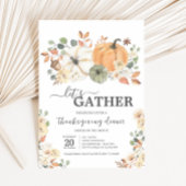 Invitation Let's Gather Pumpkin Dinner Thanksgiving