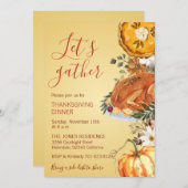 Invitation Let's gather Thanksgiving Dinner (Devant / Derrière)