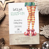 Invitation Let's Get ELFED UP! Fun Curly Shoes Holiday Party