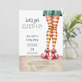 Invitation Let's Get ELFED UP! Fun Curly Shoes Holiday Party  (Debout devant)