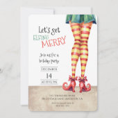 Invitation Let's Get ELFING Merry Fun Holidays Party (Devant)