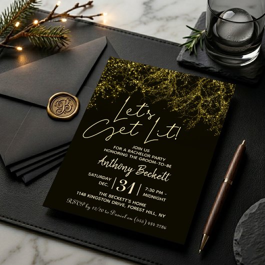 Invitation Let's Get Lit | Bachelor Party