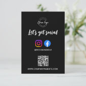 Invitation Let's Get Social Media website Custom logo QR code (Debout devant)