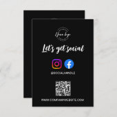 Invitation Let's Get Social Media website Custom logo QR code (Devant / Derrière)