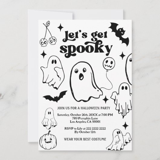 Invitation Let's Get Spooky,Halloween party (Devant)