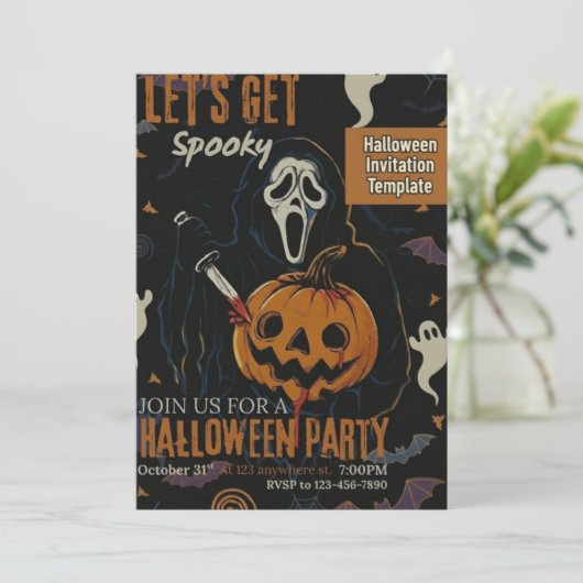 Invitation Let's Get Spooky Halloween Party (Debout devant)