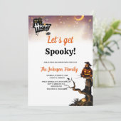 Invitation Let's Get Spooky Halloween Party Foil  (Debout devant)