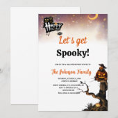 Invitation Let's Get Spooky Halloween Party Foil  (Devant / Derrière)