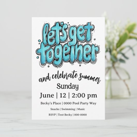 Invitation Let's Get Together and Celebrate (Debout devant)