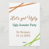 Invitation Let's get ugly Christmas ugly sweater Partyorange  (Dos)