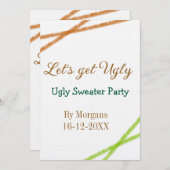 Invitation Let's get ugly Christmas ugly sweater Partyorange  (Devant / Derrière)