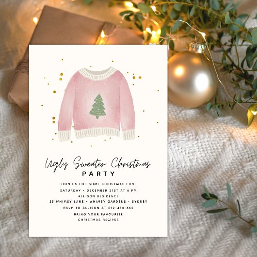 Invitation Let's get Ugly Fun Ugly Sweater Christmas Party