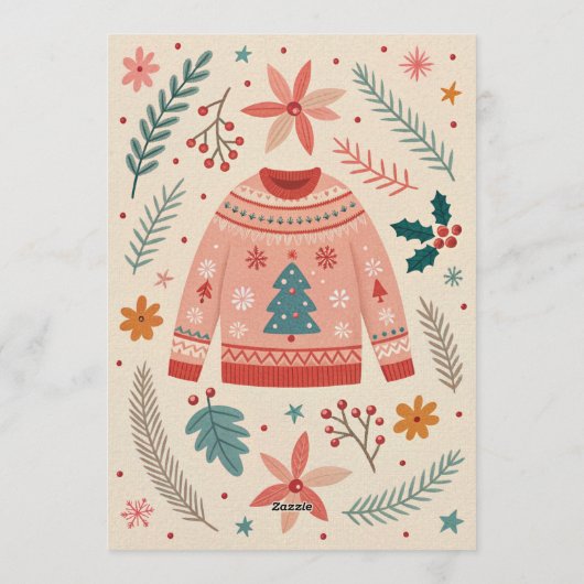 Invitation Let's Get Ugly Retro Christmas Ugly Sweater Party (Dos)