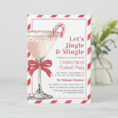 Invitation Lets Jingle and Mingle Christmas Cocktail Party (Debout devant)