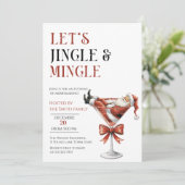 Invitation Let's Jingle and Mingle, Santa christmas Party (Debout devant)
