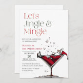 Invitation Let's Jingle and Mingle, Santa Cocktail (Devant / Derrière)