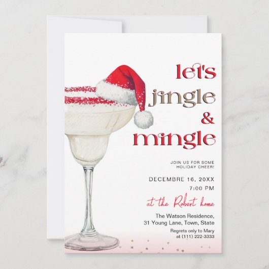 Invitation Let's jingle & mingle Holiday party (Devant)