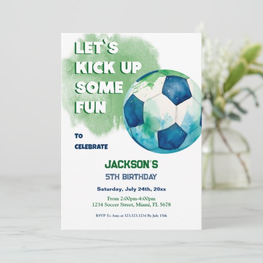 Invitation Let's kick up some fun Soccer (Debout devant)