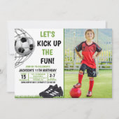 Invitation Let's Kick up the fun!, Funny Soccer Birthday (Devant)