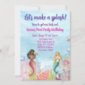 Invitation Lets Make a Splash, Mermaid Birthday (Devant)