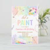 Invitation Let's Paint Art Painting Birthday Party (Debout devant)
