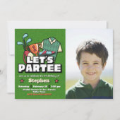 Invitation Lets Partee - Golf Birthday with Photo Landscape (Devant)