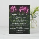 Invitation Let's Party Neon Boxwood Birthday (Debout devant)