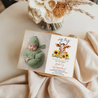 Invitation Let's Party Till the Cows Come Home 2nd Birthday