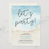 Invitation Let's Party Tropical Beach Birthday Party (Devant / Derrière)