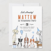 Invitation Lets Pawty Puppy Pawty Dog Birthday (Devant)