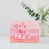 Invitation Let's Play Bunco Pink Modern (Debout devant)