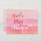 Invitation Let's Play Bunco Pink Modern (Devant / Derrière)