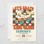 Invitation Let's Skate into the glow roller skating birthday  (Devant)