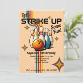 Invitation Let's Strike Up Some Fun Bowling Birthday Party (Debout devant)