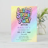Invitation Let's Strike Up Some Fun Bowling Birthday Party (Debout devant)