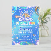 Invitation Let's Strike Up Some Fun Bowling Boy Birthday (Debout devant)