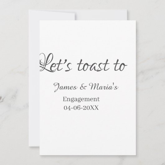 Invitation Let's toast to engagement party name date elegant  (Devant)