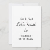 Invitation Let's toast to wedding add name date simple couple (Dos)