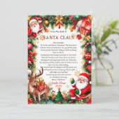 Invitation Letter From Santa Claus Christmas Card (Debout devant)
