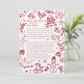 Invitation  Letter from Santa Hand Draw Doodle, Santa (Debout devant)
