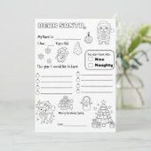 Invitation Letter to Santa Coloring Page (Debout devant)