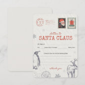 Invitation 🎅Letter to Santa | Printable Christmas Wish List  (Devant / Derrière)