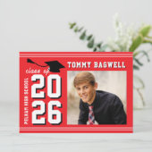 Invitation LETTERMAN GRAD School Colors RED (Debout devant)