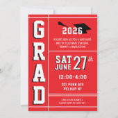Invitation LETTERMAN GRAD School Colors RED (Dos)