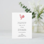Invitation Letterpress Style Red Roster (Debout devant)