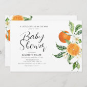 Invitation lettrage élégant petit baby shower mignon (Devant / Derrière)