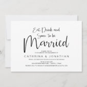 Invitation Lettré à la main, Écriture noire, Partie d'engagem (Devant)