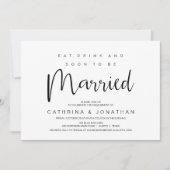 Invitation Lettré à la main, Écriture noire, Partie d'engagem (Devant)