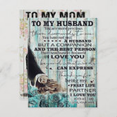 Invitation Lettre à mon mari | Beau Cadeau Pour Mari (Devant / Derrière)